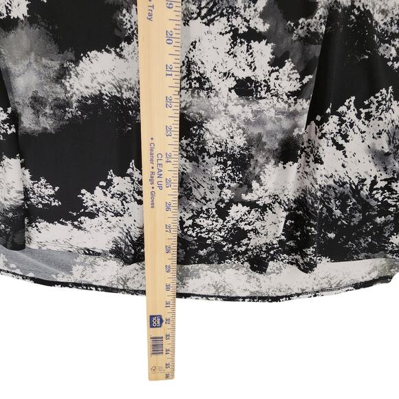 Lane Bryant Top Blouse 26 28 Black White Clouds 54x30 Cowl Stretch Sleeveless - Picture 7 of 12